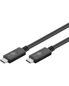 USB-C 3.2 til USB-C lade- og datakabel, 20Gbit/s, sort, 1m