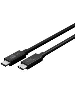 USB-C lade- og datakabel USB4 Gen 3x2 40 Gbps 240w, sort 0,7m