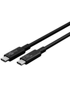 USB-C lade- og datakabel USB4 Gen 3x2 20 Gbps 240w, sort 2m