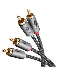 Goobay Stereo phono kabel 2m stofbeklædt