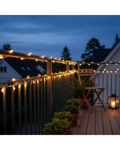 Lyskæde med solcelle 10m - 100 LED-lys