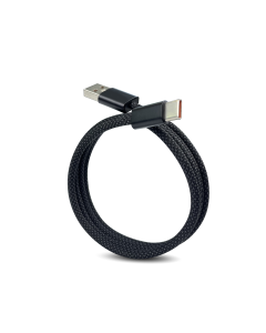 USB-A 2.0 til USB-C lade- og datakabel, selvorganiserende, magnetisk, sort, 1m