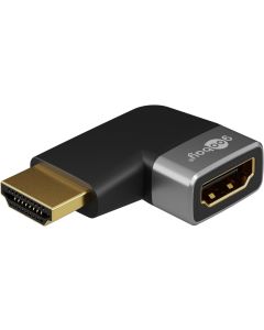 Goobay HDMI™ Vinklet Adapter 90° Horisontal, 8K @ 60 Hz, Guldbelagt