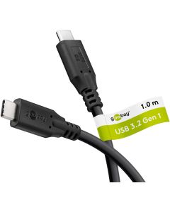 USB-C 3.2 til USB-C lade- og datakabel, 5Gbit/s, sort, 1m