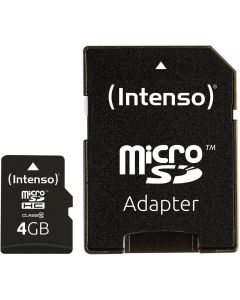 Intenso® 4GB Micro SD Klasse 10 Hukommelseskort Incl. adapter