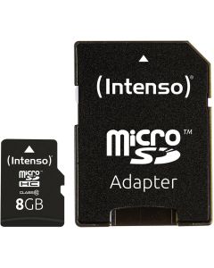 Intenso® 8GB Micro SD Klasse 10 Hukommelseskort inkl. adapter