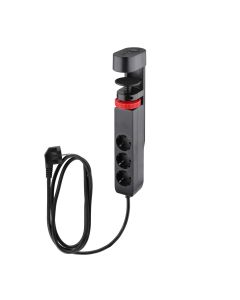 Stikdåse - 3 udtag & schuko + 1xUSB & 1xUSB-C