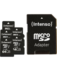 Intenso® 64GB Micro SD UHS-I Hukommelseskort inkl. Adapter - 5 Stk