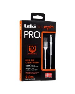 Leki Pro USB-A 2.0 til Lightning lade- og datakabel 2m, hvid