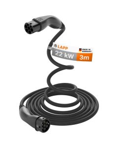 Lapp Type 2 ladekabel til elbil, selvoprullende, 22 kW - 3m