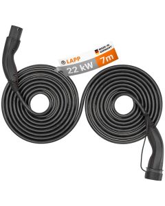 Lapp Type 2 ladekabel til elbil – spiralformet, 22 kW - 7 meter