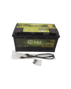 E&J Lithium batteri 12V 100Ah (200A BMS) m/ varme & Bluetooth