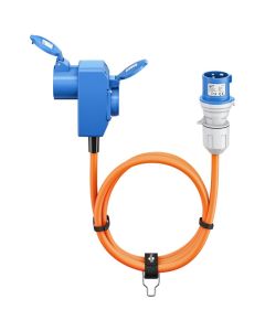 CEE adapterkabel 2,5 mm² m/ 90° stik - IP44, 16A, 1,5m