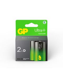 GP Ultra Plus Alkaline D / LR20 batterier  2 stk.