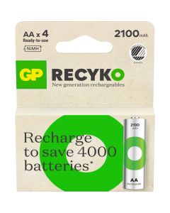 GP Recyko AA-batteri, 2100mAh - 4 stk.
