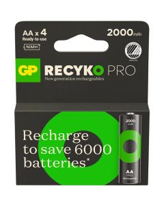 GP Recyko Pro AA-batteri, 2000mAh - 4 stk.