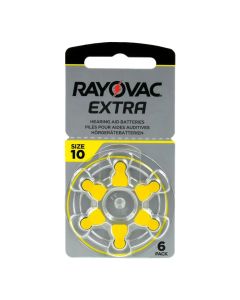 Rayovac Extra 10 (6 stk.) Høreapparatbatterier - 0 % Kviksølv