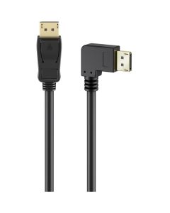 DisplayPort 2.1 kabel, 8K, 54 Gbit/s, højre vinkel, 1m