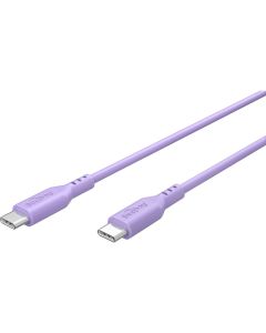 USB-C 2.0 til USB-C lade- og datakabel, silikone, lilla, 1,5m