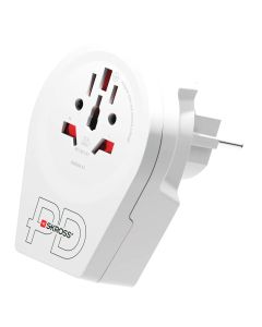 Skross Rejsestik World to Europe/DK Inkl. USB PD (1x USB-A/1x USB-C)