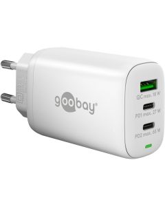 Goobay USB Multiport GaN Power Lader 65W (2 x USB-C/1 x USB-A) - Hvid