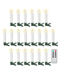 LED Juletræslys inkl. fjernbetjening - 20 stk.