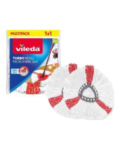 Vileda Spin Mop Turbo 2-i-1 udskiftningsmoppe - 2 stk.
