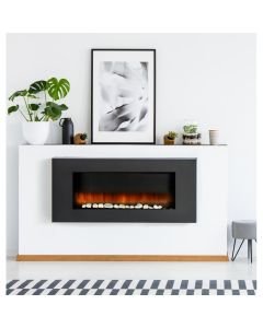Elektrisk pejs med varme & flammeeffekt, 2000W  
