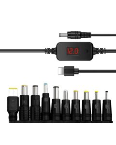 Universal laptop strømforsyning 65W – USB-C PD input + 11 adapterstik