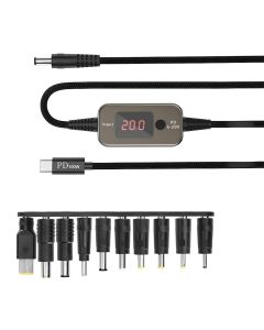 Universal laptop strømforsyning 100W – USB-C PD input + 11 adapterstik