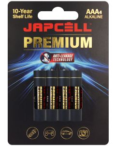 Japcell Premium AAA alkaline batterier - 4 stk. Blister