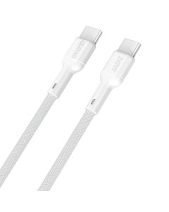 Dudao L9CMAX USB-C 2.0 til USB-C lade- og datakabel, 240W, tekstil, hvid, 2m