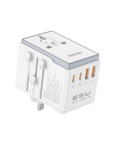 Dudao A65Pro rejsestik Hele Verden (2xUSB-C/2xUSB-A) PD 65W - Hvid