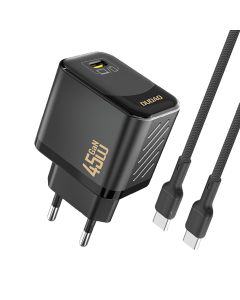 Dudao A28C USB-C GaN oplader 45W PD inkl. USB-C kabel - Sort