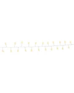 50 LED lyskæde sølvwire m/ timer, batteri, 3 indstillinger