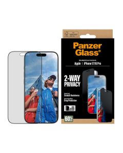 PanzerGlass® Privacy Skærmbeskyttelse Apple iPhone 17 | 16 Pro | Ultra-Wide Fit