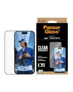 PanzerGlass® Skærmbeskyttelse Apple iPhone 17 | 16 Pro | Ultra-Wide Fit