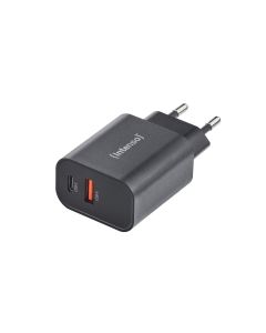 Intenso® USB Multiport lader 30W (1xUSB-A/1xUSB-C) PD 3.0 og QC 4.0 - Sort
