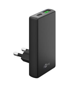 Goobay USB-C™ PD GaN Power Dual hurtigoplader 65 W Flad - Sort