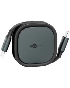 Goobay selvoptrækkeligt USB-C kabel, 1m  - Sort