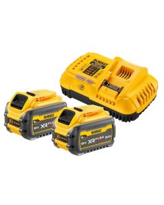 DeWalt DCB118X2-QW sæt med 2x 18-54V 9.0 Ah batterier og lader