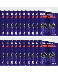 Japcell Lithium CR2016 batterier - 40 stk. (20 x 2 stk.)
