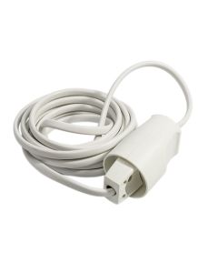 Forlængerledning uden jord, 3m, hvid - Fladt stik