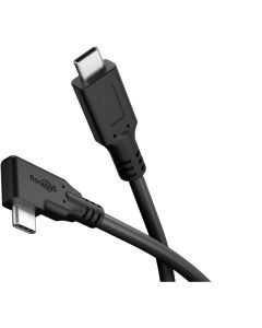 USB-C 3.2 til USB-C lade- og datakabel, 5Gbit/s, Vinklet, sort, 2m