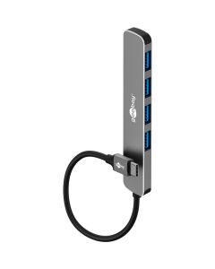 4-port USB-C 3.2 Hub (4xUSB-A) alu, 0,1 m