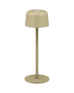 Opladelig LED bordlampe til inde/ude, dæmpbar, 25cm  - Beige