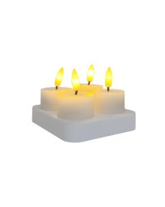 LED genopladelige fyrfadslys i voks , 4 stk.