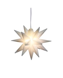 3D LED stjerne 12x9x9,5cm inkl. sugekop (batteridrevet)