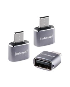 Intenso USB-A til USB-C adapter i aluminium - 3 stk.