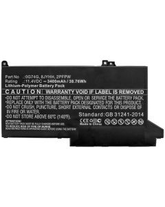 Batteri til Dell 38,76Wh 11,4V 3400mAh